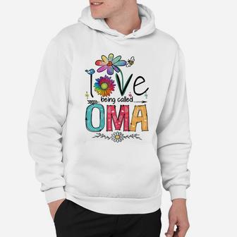 Womens I Love Being Called Oma Daisy Flower Cute Mother's Day Hoodie | Crazezy