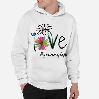 Womens Love Grammylife Life Daisy Flower Cute Funny Mother's Day Hoodie | Crazezy UK