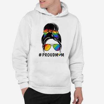 Womens Messy Bun Hair Proud Mom Lgbtq Shirt Gay Pride Lgbtq Hoodie | Crazezy