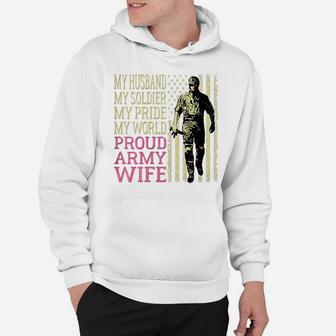 Womens My Husband My Soldier Hero - Proud Army Wife Military Spouse Hoodie | Crazezy