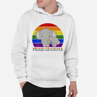 Womens Proud Grandma Elephant Proud Mom Lgbt Gay Pride Tshirt Gifts Hoodie | Crazezy UK