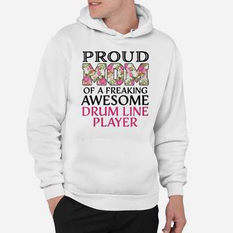 Womens Proud Mom Awesome Drum Line Player Hoodie | Crazezy DE