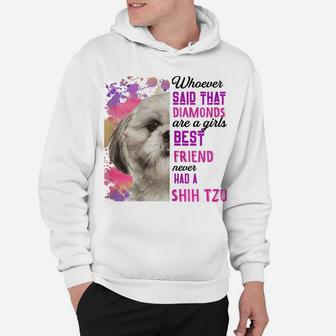 Womens Shih Tzu Are A Girls Best Friend Funny Dog Mom Shitzu Hoodie | Crazezy
