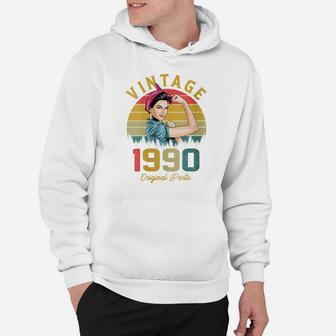 Womens Vintage 1990 Made In 1990 32Nd Birthday Women 32 Years Old Hoodie | Crazezy