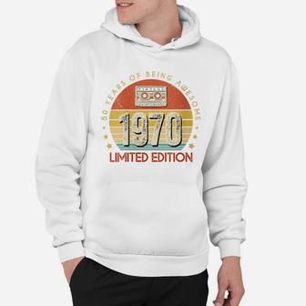 Womens Vintage Made In 1970 Cassette Tape 50Th Birthday 50Years Old Hoodie | Crazezy