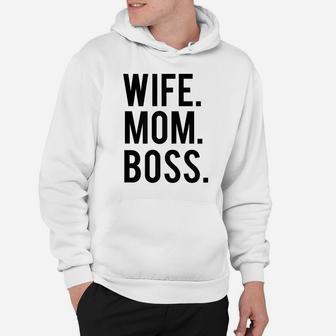Womens Wife Mom Boss Mothers Day Hoodie | Crazezy CA