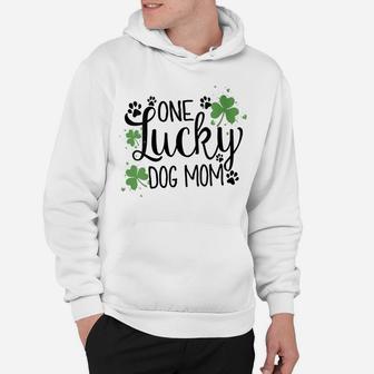 Womens Womens One Lucky Dog Mom Shirt St Patrick Day Cute Dog Mom Hoodie | Crazezy AU
