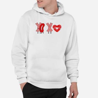 Xoxo Valentines Day Red Lips Gift Happy Valentines Day Hoodie - Seseable