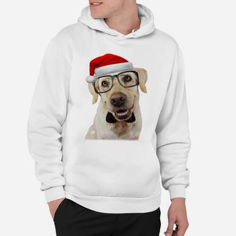 Yellow Lab Shirt Glasses Tie Santa Hat Funny Christmas Gift Sweatshirt Hoodie | Crazezy DE
