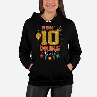 10 Year Old This Boy Is Now Double Digits 10Th Birthday Boy Women Hoodie | Crazezy AU