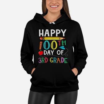 100 Days Of 3Rd Grade - Happy 100Th Day Of School Gift Kids Women Hoodie | Crazezy