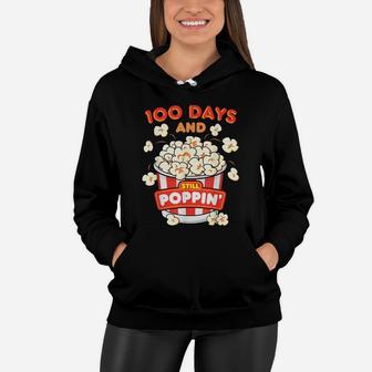 100 Days Of School Popcorn Happy 100Th Day Of School Kid Women Hoodie | Crazezy CA