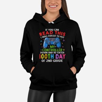 100Th Day Of 2Nd Grade - Funny Game Controller Gift For Kid Women Hoodie | Crazezy AU