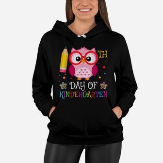 100Th Day Of Kindergarten Owl Lover Gift Kids Girls Leopard Women Hoodie | Crazezy