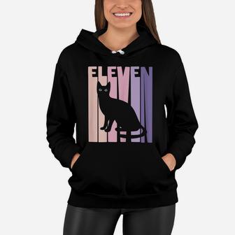 11Th Birthday Gift Cute Cat Fan 11 Years Old For Girls Women Hoodie | Crazezy UK