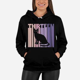 13Th Birthday Gift Cute Cat Fan 13 Years Old For Girls Women Hoodie | Crazezy CA