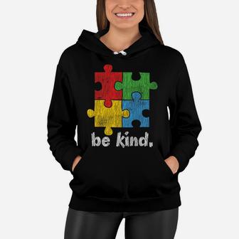 Autism Awareness - Be Kind Autistic Kids Awareness Kindness Women Hoodie | Crazezy CA