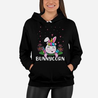 Bunnycorn Unicorn Girls Kids Funny Easter Egg Hunting Women Hoodie | Crazezy DE