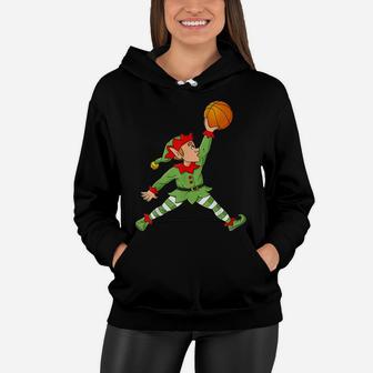 Christmas Elf Basketball Funny Boys Kids Family Pajama Xmas Women Hoodie | Crazezy