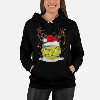 Christmas Tennis Reindeer Funny Santa Hat Xmas Kids Boy Gift Women Hoodie | Crazezy UK