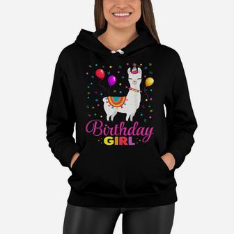 Cool Cute Alpaca Llama Cactus Girls Birthday Party Animal Women Hoodie | Crazezy UK