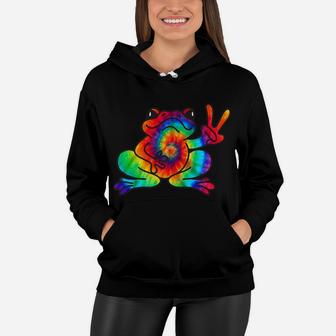 Cool Peace Frog Tie Dye For Boys And Girls Women Hoodie | Crazezy