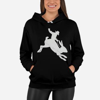Cowboy Riding A Rabbit Distressed Women Hoodie - Monsterry CA