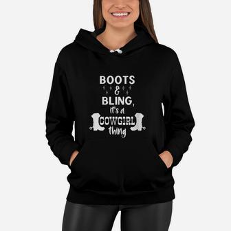 Cowgirl Bling Country Cowboy Hat Women Hoodie | Crazezy AU