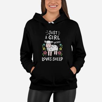 Cute Sheep Just A Girl Who Loves Sheep Women Hoodie | Crazezy AU