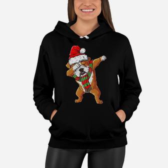 Dabbing English Bulldog Santa Christmas Gifts Kids Boys Xmas Sweatshirt Women Hoodie | Crazezy DE