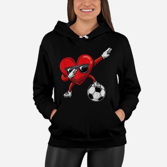 Dabbing Heart Dab Cute Valentines Day Boys Soccer Gift Women Hoodie | Crazezy