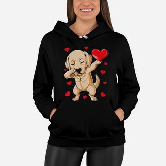 Dabbing Labrador Valentines Day Dog Lover Heart Boys Women Hoodie - Monsterry AU