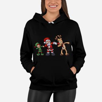 Dabbing Santa Elf Friends Christmas Xmas Gift For Kids Boys Sweatshirt Women Hoodie | Crazezy