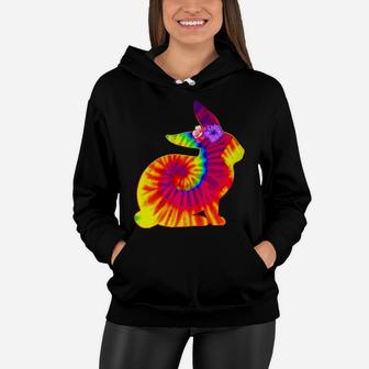 Easter Hippie Bunny Rabbit Tie Dye Print Top For Girls Women Women Hoodie | Crazezy