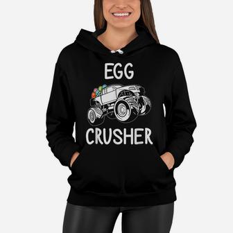 Egg Crusher Monster Truck Boys Kids Funny Easter Day Women Hoodie | Crazezy DE