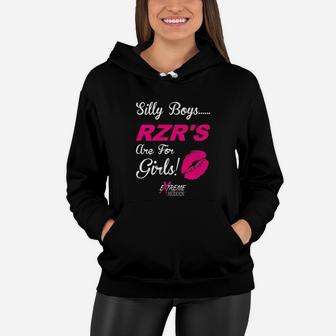 Extreme Muddin Silly Boys Rzrs Are For Girls On A Black Women Hoodie | Crazezy UK