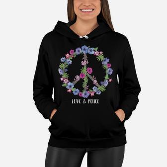 Flower Pattern Peace Symbol Shirt - Girls Love Tee Women Hoodie | Crazezy