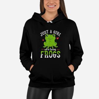 Frog Just A Girl Who Loves Frogs Women Hoodie | Crazezy