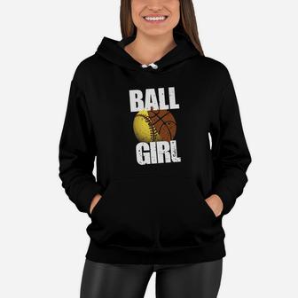 Funny Basketball Softball Cute Cool Gift Ball Girl Women Hoodie - Thegiftio UK