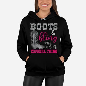 Funny Cowgirl Boots Bling Women Gift Cute Love Country Life Women Hoodie | Crazezy