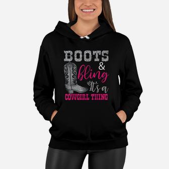 Funny Cowgirl Boots Bling Women Gift Cute Love Country Life Women Hoodie | Crazezy CA