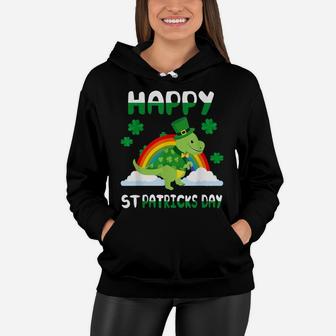 Funny Irish St Patrick Day Dino Boy Kids Women Hoodie | Crazezy