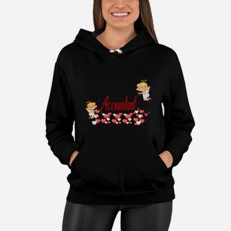 Funny Job Title Accountant Valentines Day Women Hoodie - Seseable