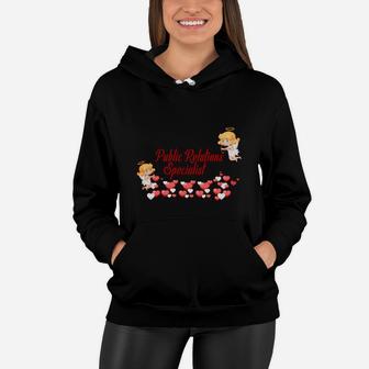 Funny Job Title Public Relations Specialist Valentines Day Women Hoodie - Seseable