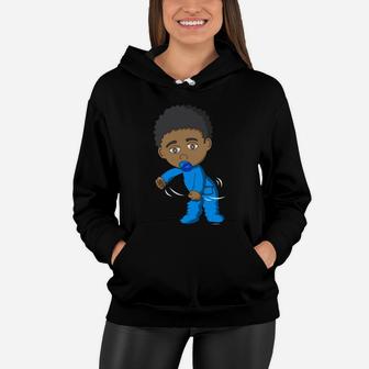 Gender Reveal Party Team Boy Cute Flossing Black Baby Floss Sweatshirt Women Hoodie | Crazezy