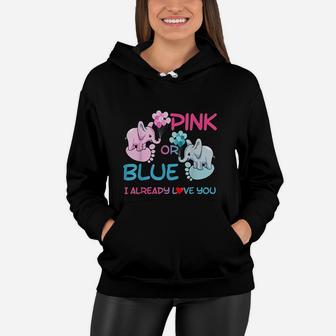 Gender Reveal Pink Or Blue Boy Or Girl Party Supplies Family Women Hoodie | Crazezy DE