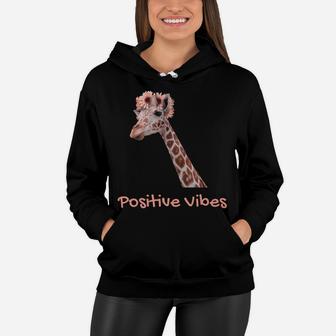 Giraffe Positive Vibes Cute Clever Design Boy Girl Women Hoodie | Crazezy AU