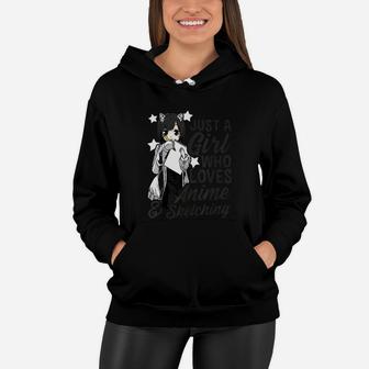 Girl Just A Girl Who Loves And Sketching Drawing Women Hoodie - Thegiftio