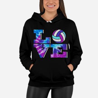 Girls Love Volleyball Tie Dye Teenage Women Birthday Gift Women Hoodie | Crazezy