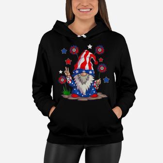 Gnomes 4Th Of July Women Gnome Lover Girls American Flag Women Hoodie | Crazezy DE